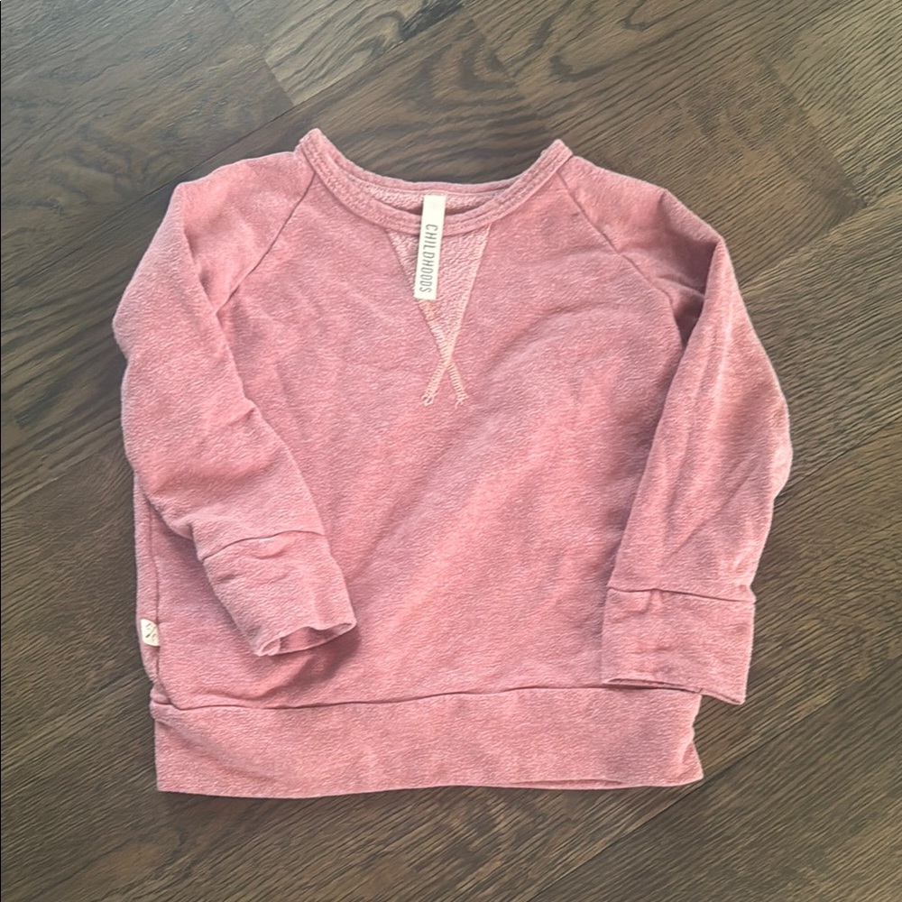 Pink Cozy Sweatshirt with Ribbed Cuffs
